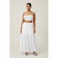 Cotton On Women - Haven Tiered Maxi Skirt - White