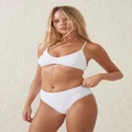 Body - Scoop Tri Bikini Top - White crinkle