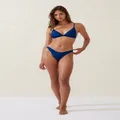 Body - High Side Brazilian Seam Bikini Bottom - Lapis blue shimmer