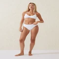 Body - Highwaisted Full Bikini Bottom - White crinkle