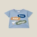Cotton On Kids - Jamie Short Sleeve Tee - Dusty blue/duck duck goose