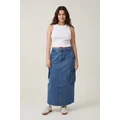 Cotton On Women - Cargo Denim Maxi Skirt - Offshore blue