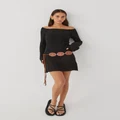 Supré - Jessa Bell Sleeve Knit Mini Dress - Black