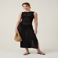 Cotton On Women - Corby Crochet Maxi Dress - Black