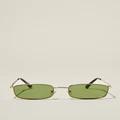 Cotton On Men - The Streamline Sunglasses - Gold / black / green