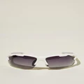 Cotton On Men - The Accelerate Polarized Sunglasses - White /grey /smoke