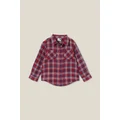 Cotton On Kids - Rugged Long Sleeve Shirt - Heritage red/in the navy waffle plaid