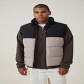 Cotton On Men - Recycled Puffer Vest - Stone panel