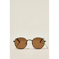 Cotton On Men - Bellbrae Polarized Sunglasses - Black/tort/brown smoke