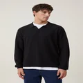 Cotton On Men - Jimmy Long Sleeve Polo - Black