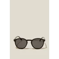 Cotton On Men - Lorne Polarized Sunglasses - Black gloss/smoke