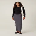 Cotton On Women - Staple Rib Maxi Skirt - Dark steel