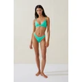 Body - Refined High Side Brazilian Bikini Bottom - Fresh green/blanket stitch