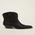 Rubi - Dylan Western Ankle Boot - Black vegan leather