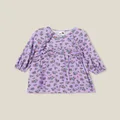 Cotton On Kids - Bronte Long Sleeve Dress - Lilac drop/ava ditsy