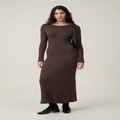 Cotton On Women - Urban Knit Maxi Dress - Espresso