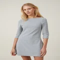 Cotton On Women - Bella Long Sleeve Mini Dress - Grey marle