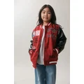 Cotton On Kids - License Bomber Jacket - Lcn nba heritage red/nba patchwork