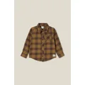 Cotton On Kids - Rugged Long Sleeve Shirt - Hot choccy/taupy brown plaid