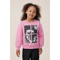 Cotton On Kids - License Dusty Fleece Crew Neck - Lcn bra blackpink/pink gerbera