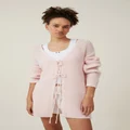 Body - Bow Tie Knit Cardi - Tender touch pink marle