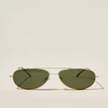 Cotton On Men - Marshall Polarized Sunglasses - Gold/tort/green smoke