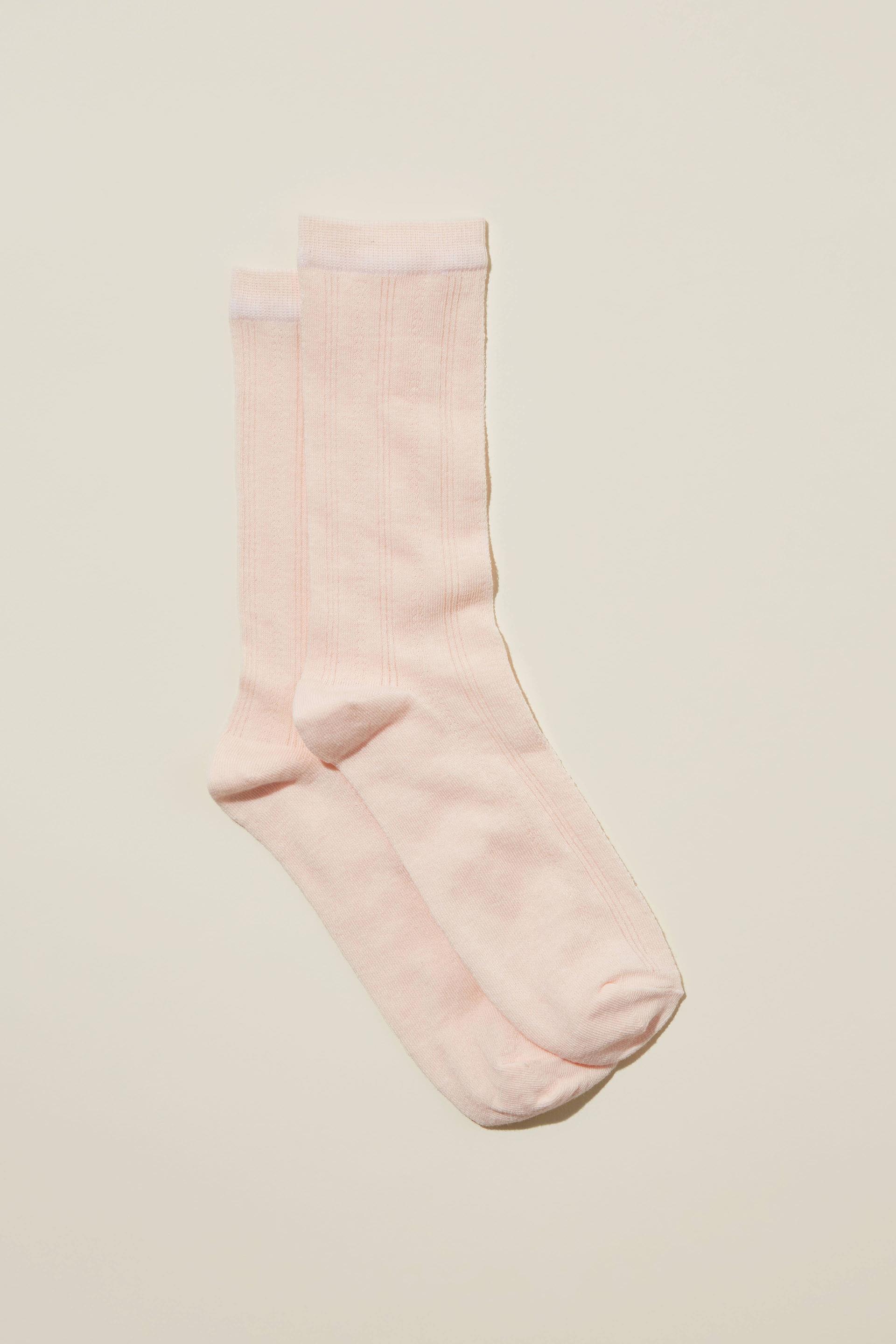 Rubi - Pretty Pointelle Socks - Soft pink