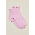 Cotton On Kids - Single Pack Mid Crew Sock - Pale violet shimmer
