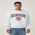 Cotton On Men - Box Fit License College Crew Sweater - Har atheltic marle / harvard - crest