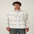 Cotton On Men - Heavy Overshirt - Off white blanket stripe