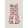 Cotton On Kids - Francine Flare Pant - Vintage berry/dolcie flower stamp