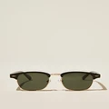 Cotton On Men - Leopold Polarized Sunglasses - Black gloss/gold/green