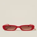 Rubi - Abby Rectangle Sunglasses - Scarlet red
