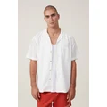 Cotton On Men - Capri Short Sleeve Shirt - White broiderie