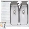 Oliveri Nu-Petite Double Right Hand Bowl Inset Sink With Drainer NP672
