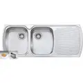 Oliveri Monet Double Left Hand Bowl Inset Sink With Drainer MO771