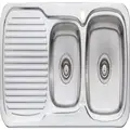 Oliveri LakeLand 1 & 3/4 Double Right Hand Bowl Inset Sink With Drainer LL137