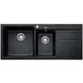 Blanco 1 & 1/2 Anthracite Double Inset Granite Sink With Drainer NAYA8SK5 526823