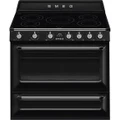 Smeg 90cm Victoria Freestanding Oven/Stove with Induction Hob Black TR90IBL2