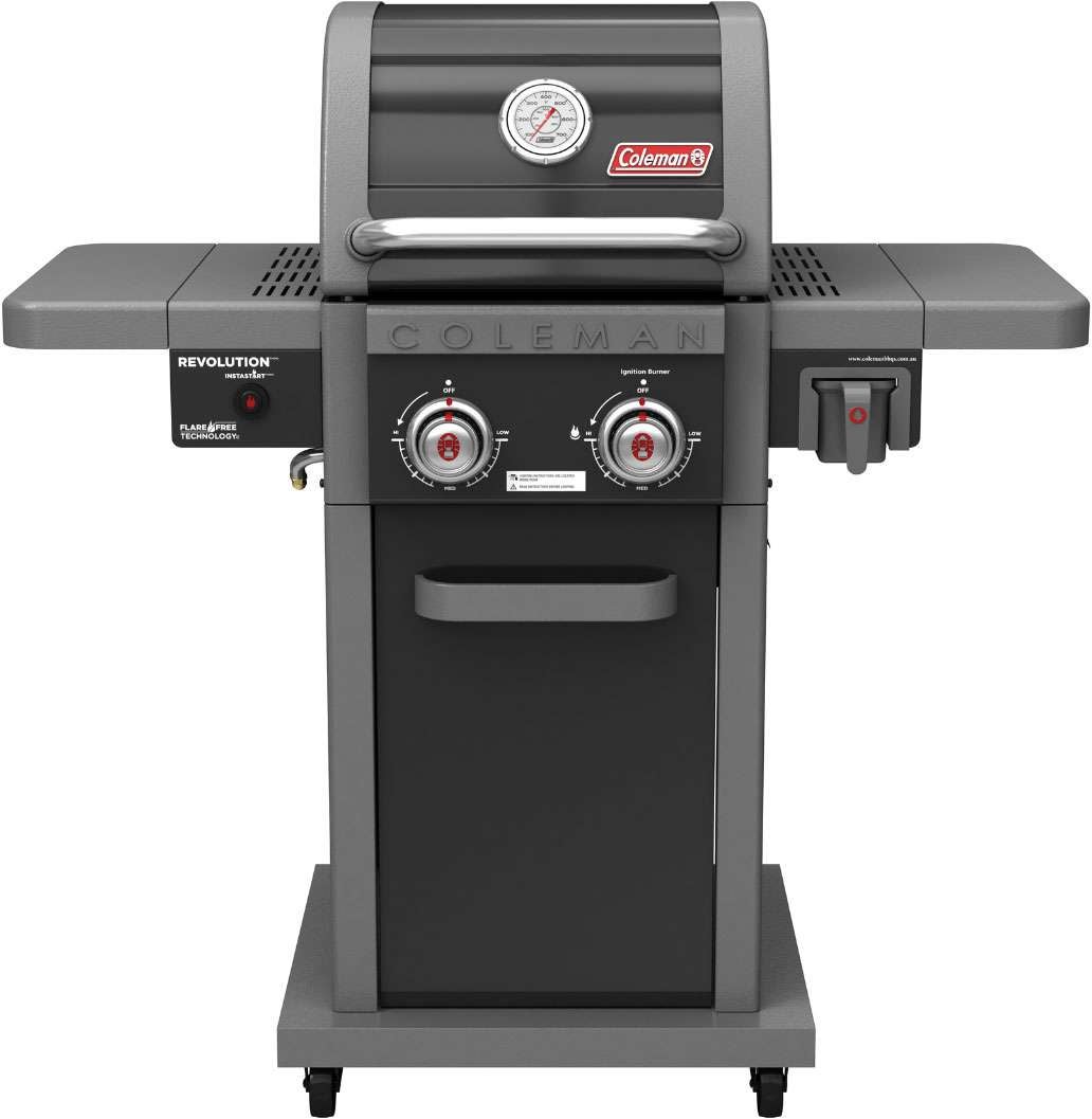 Coleman Revolution 2 Burner Freestanding LPG BBQ Black Gloss REV2BGL