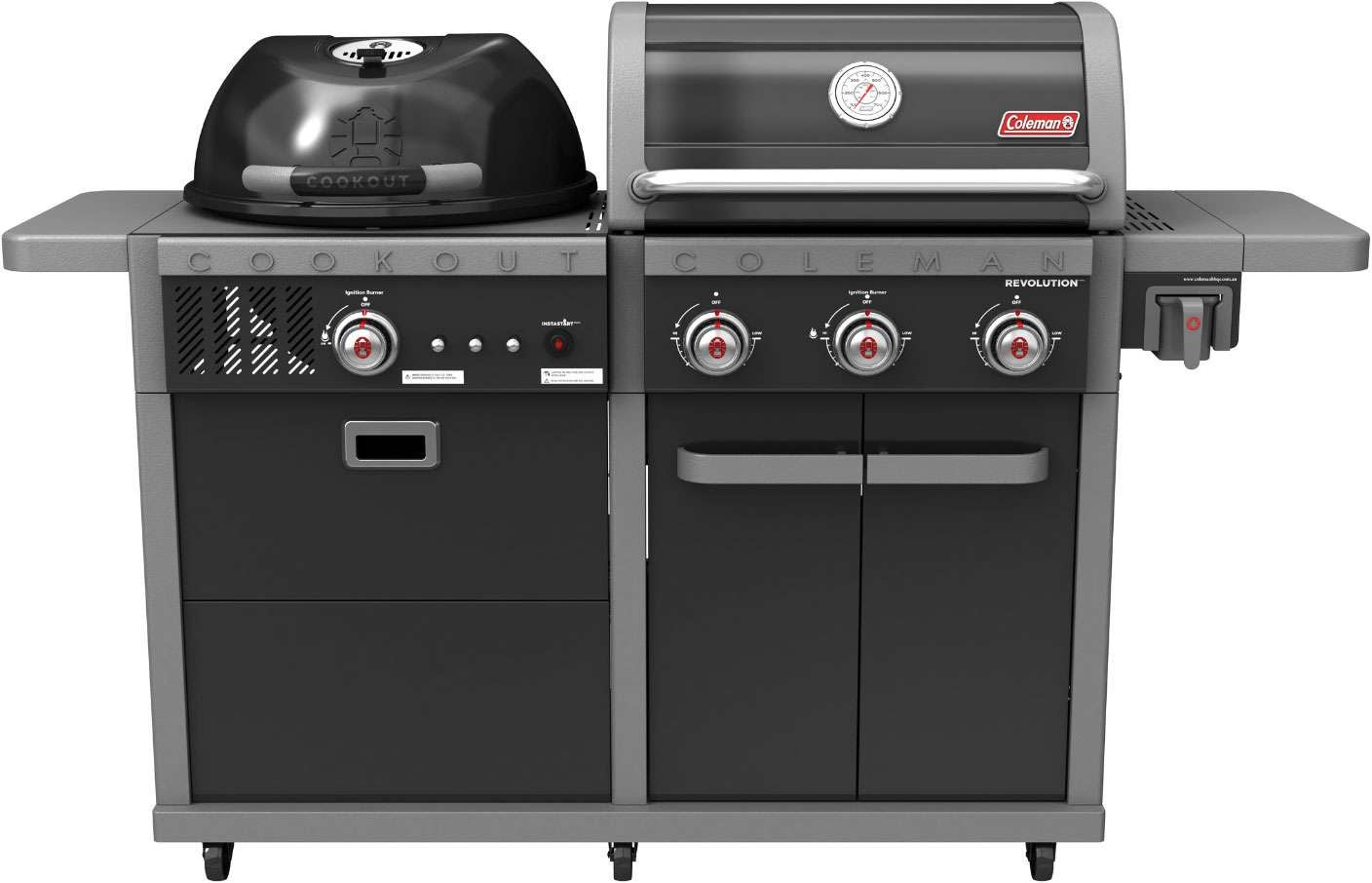 Coleman Revolution Dual Fuel Freestanding LPG BBQ Black Gloss REVDFBGL