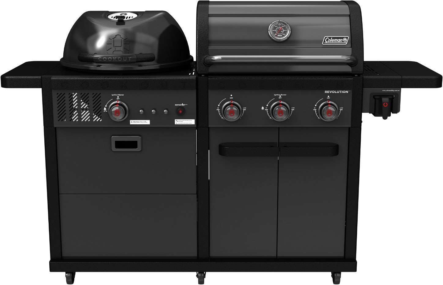 Coleman Revolution Dual Fuel Freestanding LPG BBQ Black Matte REVDFBMA