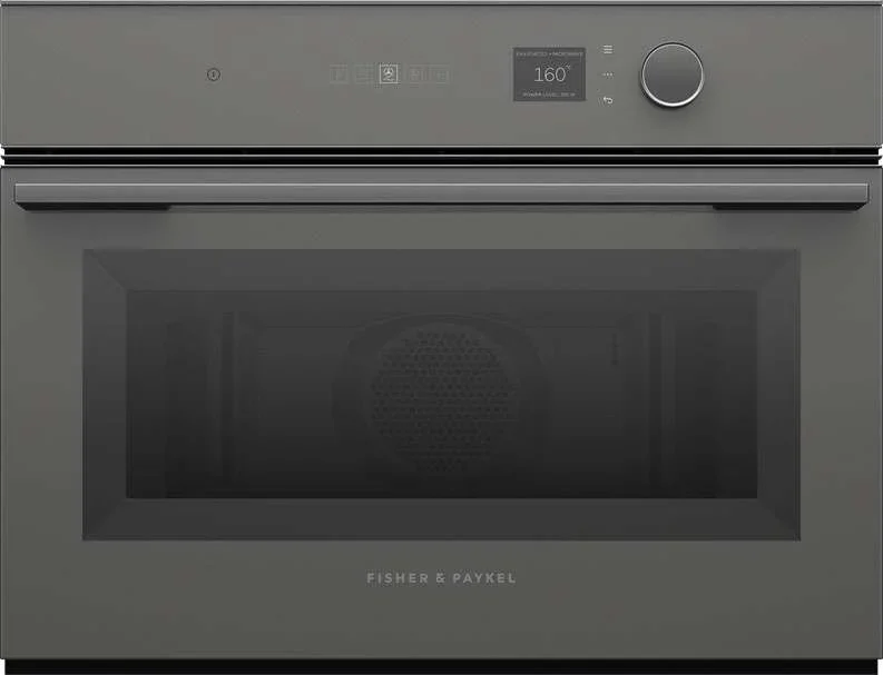 Fisher & Paykel 60cm 49L Minimal Compact Combi-Microwave Oven Grey OM60NMLG1