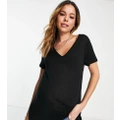 ASOS DESIGN Maternity relaxed v neck t-shirt in black