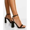 ASOS DESIGN Nora barely there block heeled sandals in black