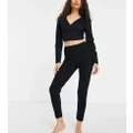ASOS DESIGN Petite mix & match cotton pyjama leggings in black - BLACK