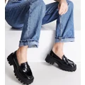 ASOS DESIGN Wide Fit Mulled chunky loafers in black