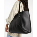ASOS DESIGN tote bag with removable laptop compartment in black