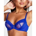 Gossard Envy non padded layered mesh plunge bra in electric blue
