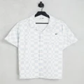 Puma Downtown checkerboard shirt in pale blue in white